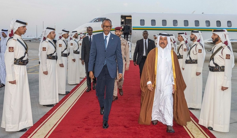 Rwandan President Paul Kagame Arrives in Doha for Working Visit